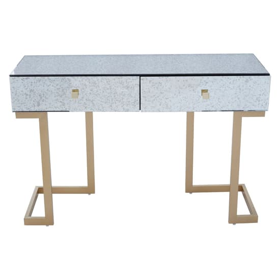 Keseni Mirrored Chest Of 6 Drawers With Brass Base In Silver_3