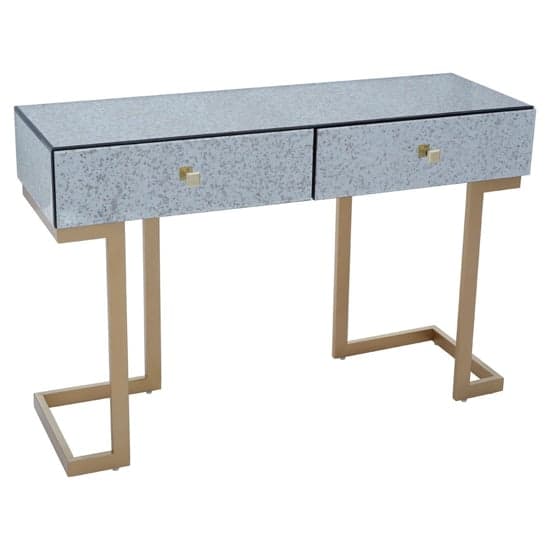 Keseni Mirrored Chest Of 6 Drawers With Brass Base In Silver_1