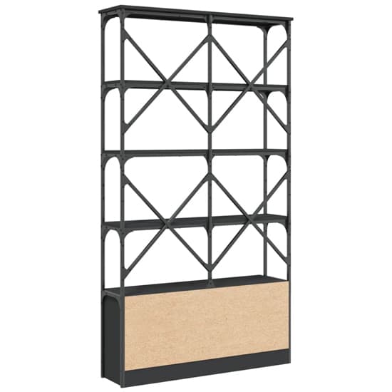 Keswick Wooden Bookcase With Metal Frame In Black_5