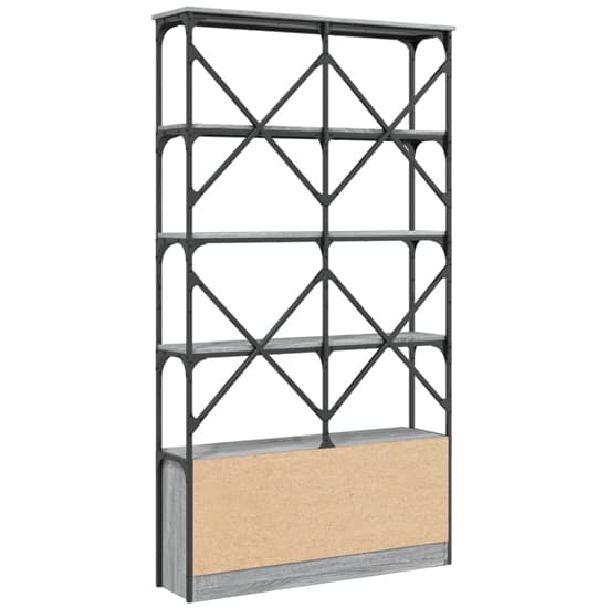 Keswick Wooden Bookcase With Metal Frame In Grey Sonoma_5