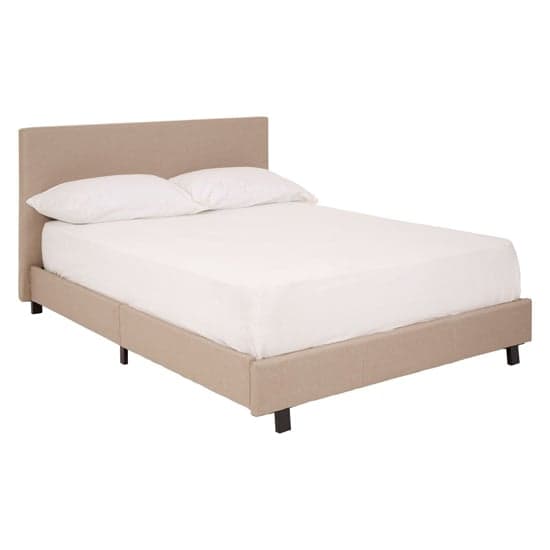 Khambalia Fabric Double Bed In Beige_2