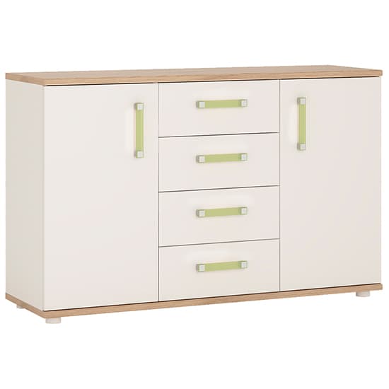 Kaas Wooden Sideboard In White Gloss Oak With 2 Doors 4 Drawers_1