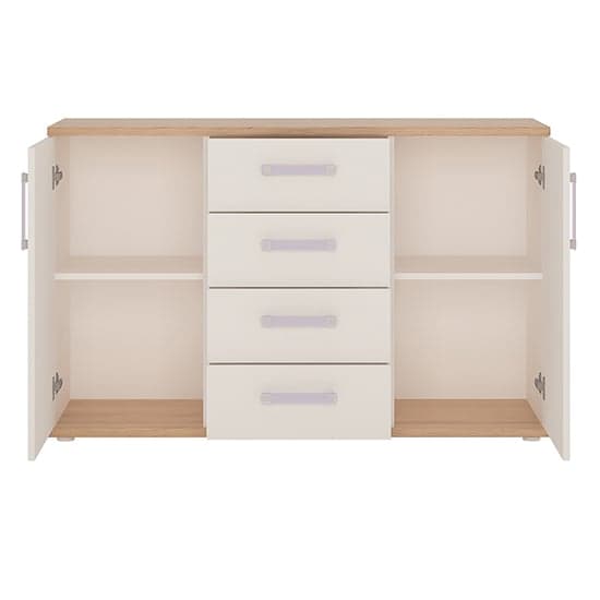Kroft Wooden Sideboard In White Gloss Oak With 2 Doors 4 Drawers_2