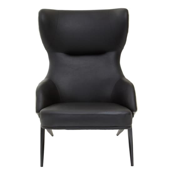 Kievy Faux Leather Upholstered Armchair In Black_2