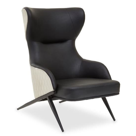 Kievy Faux Leather Upholstered Armchair In Black_1