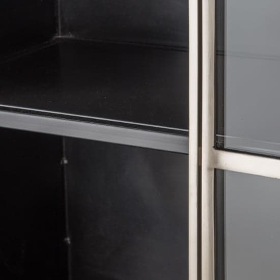 Kilkanni Glass Drinks Cabinet With 2 Doors In Black_5