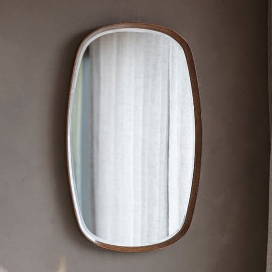 Kinder Bevelled Wall Mirror In Walnut Solid Wood Frame_1
