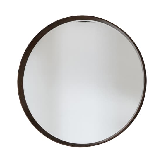Kinder Round Large Bevelled Wall Mirror In Walnut Wood Frame_3