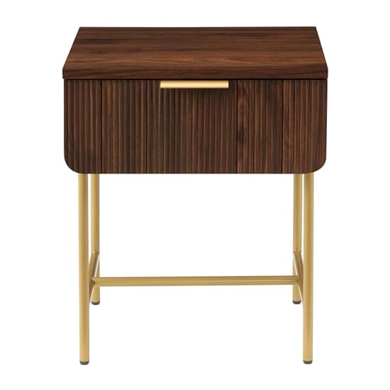 Kinder Wooden Side Table With 1 Drawer In Dark Walnut And Gold_4