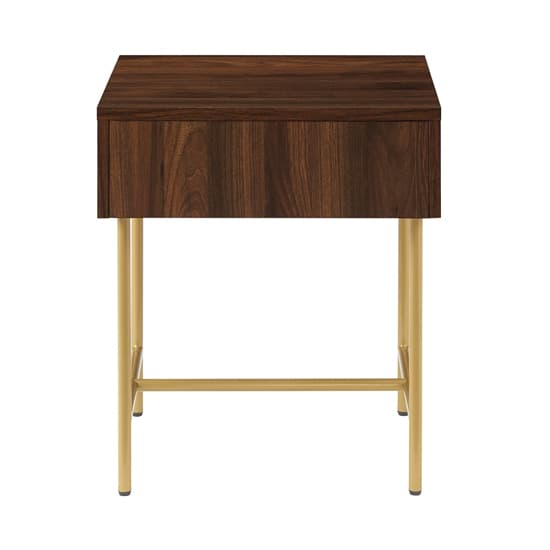 Kinder Wooden Side Table With 1 Drawer In Dark Walnut And Gold_6