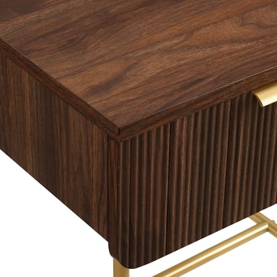 Kinder Wooden Side Table With 1 Drawer In Dark Walnut And Gold_7