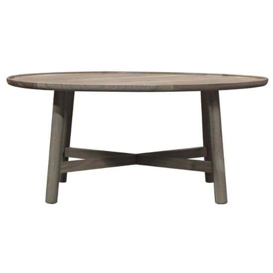 Kinghamia Round Wooden Coffee Table In Grey_2
