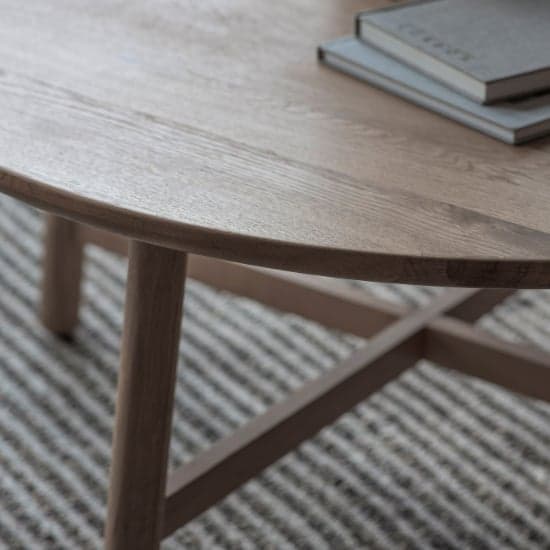 Kinghamia Round Wooden Coffee Table In Grey_3
