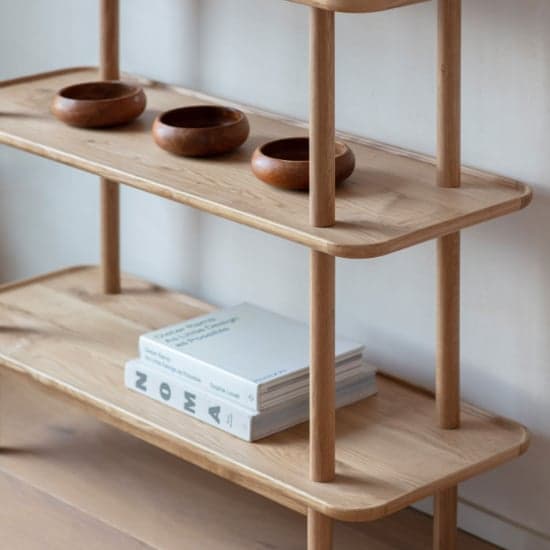 Kinghamia Wooden Open Display Unit With Shelves In Oak_3