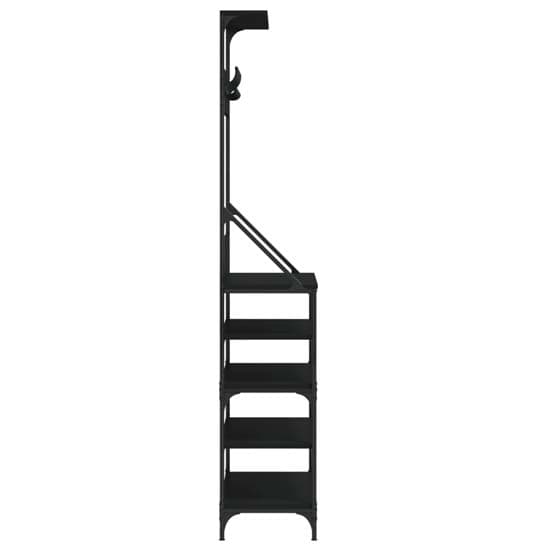 Kinston Wooden Clothes Rack With Shoe Storage In Black_5
