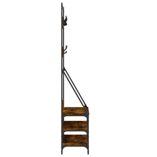 Kinston Wooden Clothes Rack With Shoe Storage In Smoked Oak_5