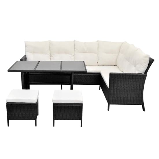 Kirkby Rattan 4 Piece Garden Lounge Set With Cushions In Black_3