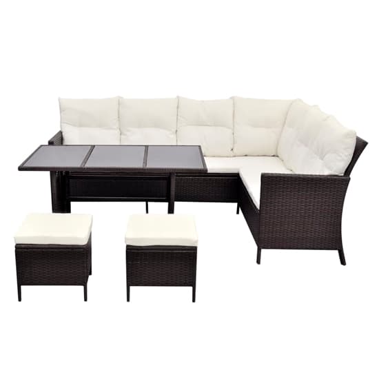 Kirkby Rattan 4 Piece Garden Lounge Set With Cushions In Brown_3