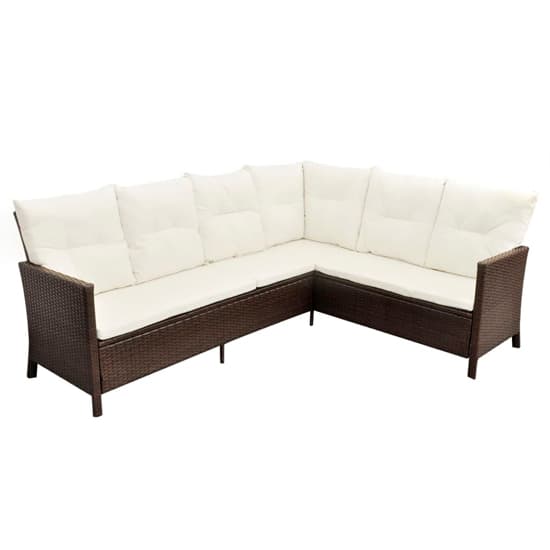 Kirkby Rattan 4 Piece Garden Lounge Set With Cushions In Brown_5