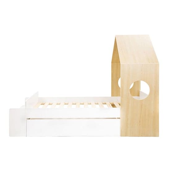 Kiro Childrens House Bed With 1 Drawer In White And Pine Effect_5