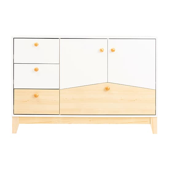 Kiro Sideboard With 2 Doors 4 Drawers In White And Pine Effect_3