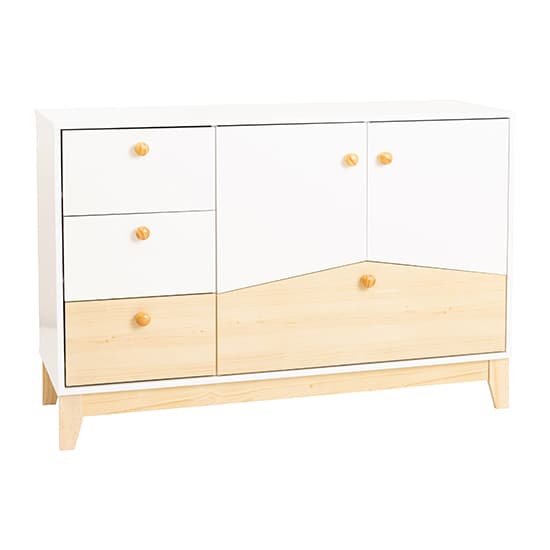 Kiro Sideboard With 2 Doors 4 Drawers In White And Pine Effect_4