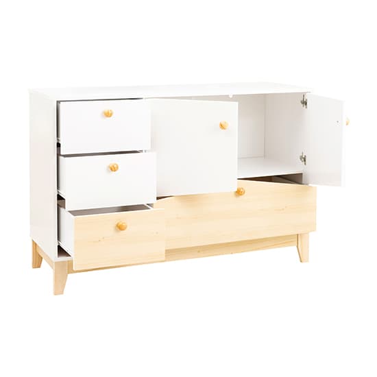 Kiro Sideboard With 2 Doors 4 Drawers In White And Pine Effect_5