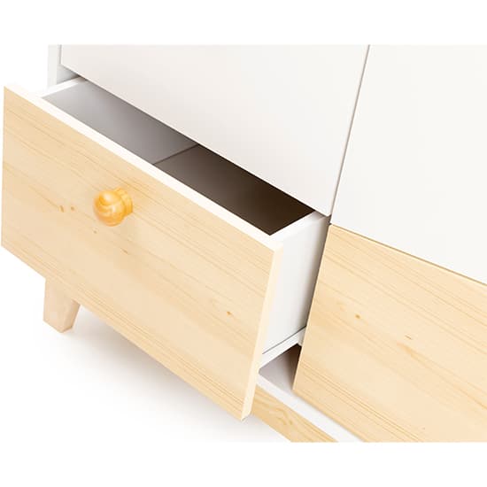 Kiro Sideboard With 2 Doors 4 Drawers In White And Pine Effect_7