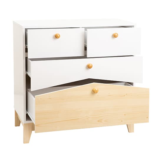 Kiro Wooden Chest Of 4 Drawers In White And Pine Effect_4