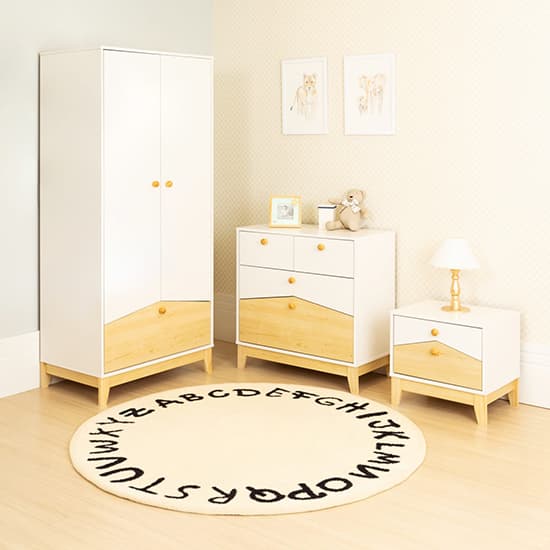 Kiro Wooden Chest Of 4 Drawers In White And Pine Effect_5