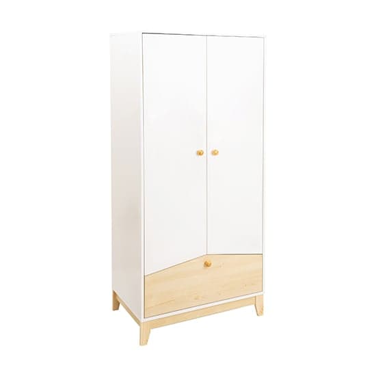 Kiro Wooden Trio Bedroom Furniture Set In White And Pine Effect_2