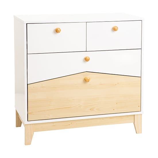 Kiro Wooden Trio Bedroom Furniture Set In White And Pine Effect_3
