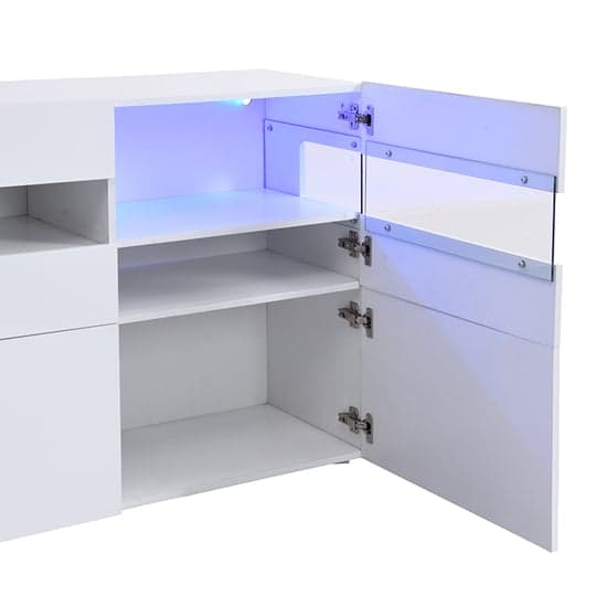 Kirsten High Gloss Sideboard In White With LED Lighting_11