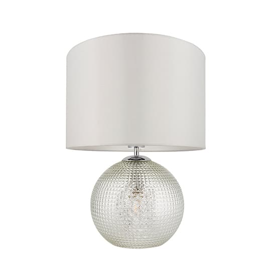 Knighton 2 Lights White Shade Table Lamp In Clear Glass Base_6