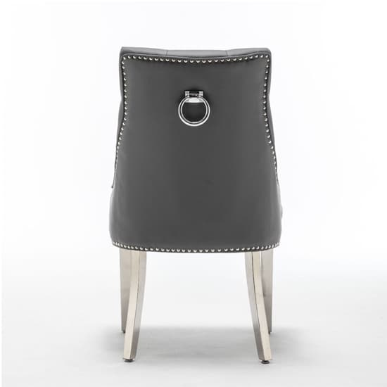 Knoxville Faux Leather Dining Chair In Grey_3