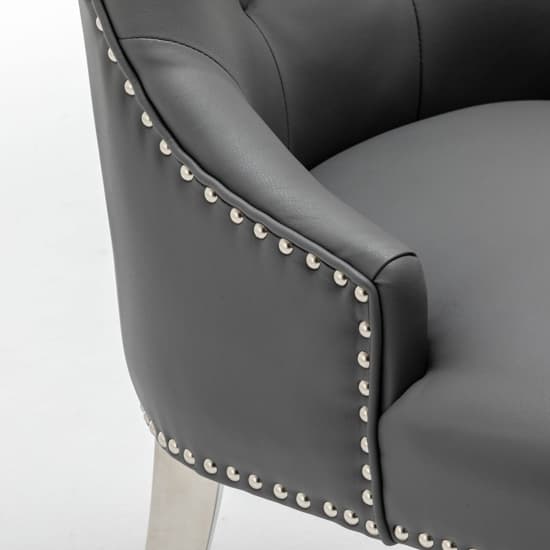 Knoxville Grey Faux Leather Dining Chairs In Pair_6