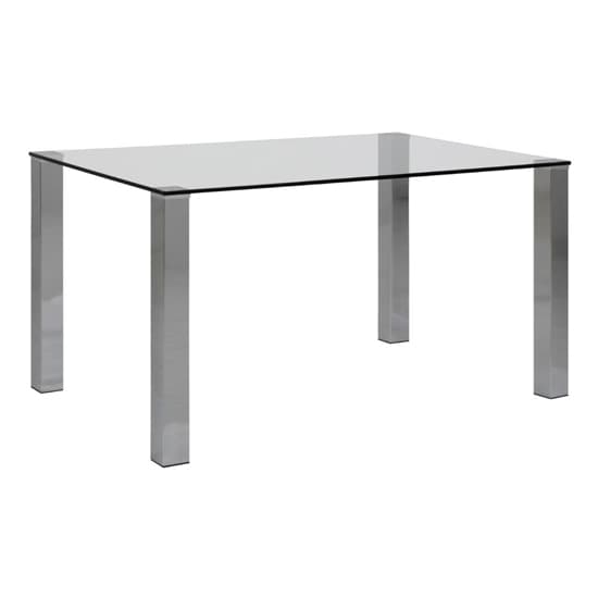 Konya Rectangular 140cm Glass Dining Table With Chrome Legs Furniture
