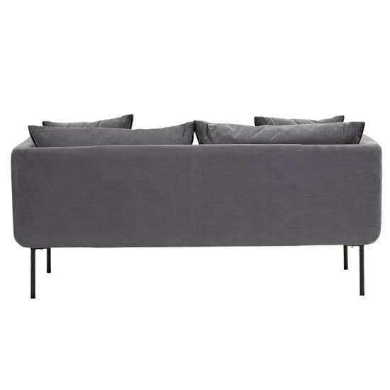 Koper Fabric 2 Seater Sofa In Plush Grey With Black Legs_3