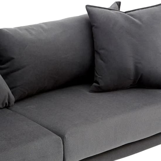 Koper Fabric 2 Seater Sofa In Plush Grey With Black Legs_5