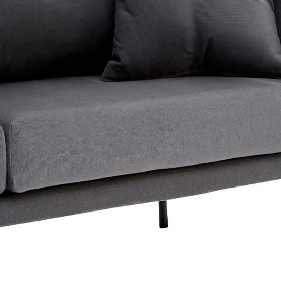 Koper Fabric 2 Seater Sofa In Plush Grey With Black Legs_6