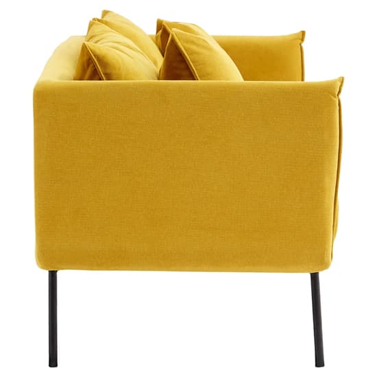Koper Fabric 2 Seater Sofa In Yellow With Black Legs_3