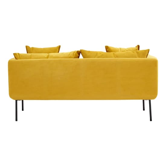 Koper Fabric 2 Seater Sofa In Yellow With Black Legs_4