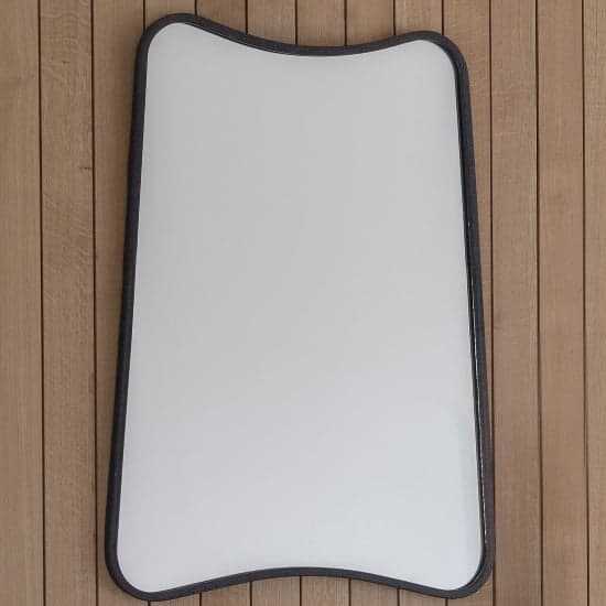Koran Small Curved Bedroom Mirror In Black Frame_1