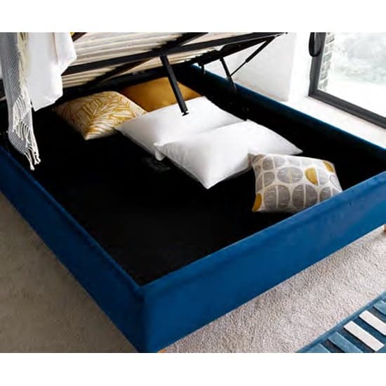 Kotor Velvet Ottoman Double Bed In Blue_2