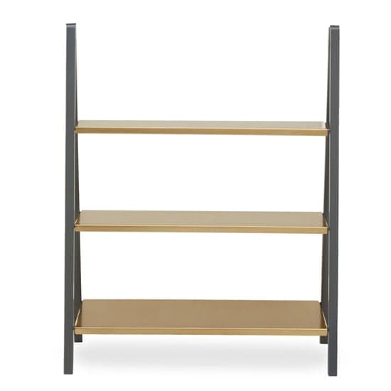 Koura Metal 3 Tier Shelving Unit In Gold And Grey_2