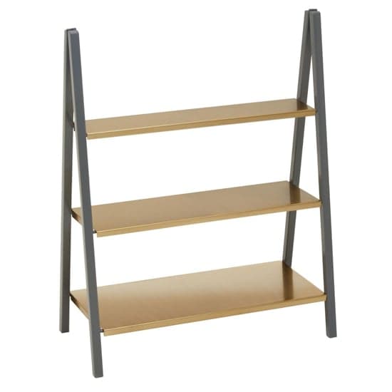Koura Metal 3 Tier Shelving Unit In Gold And Grey_1