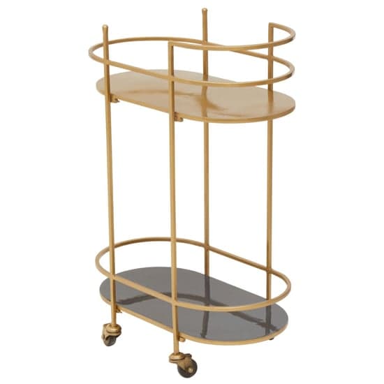 Koura Metal Rolling Drinks Trolley In Gold And Grey_1