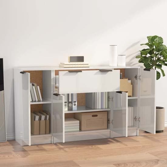 Krefeld High Gloss Sideboard With 4 Doors 1 Drawer In White_2