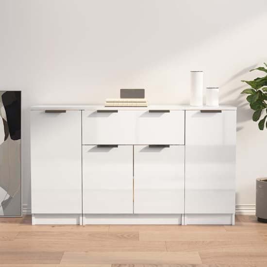 Krefeld High Gloss Sideboard With 4 Doors 1 Drawer In White_1