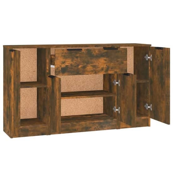 Krefeld Wooden Sideboard With 4 Doors 1 Drawer In Smoked Oak_5
